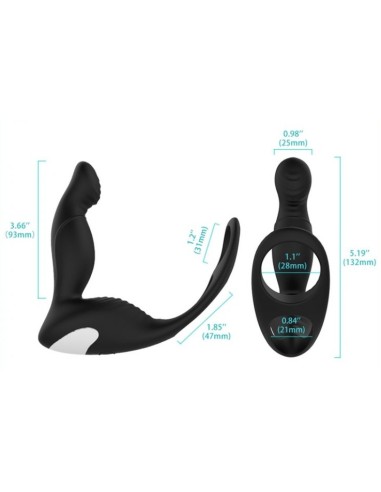 Plug avec Cockring Langer P-Spot 10 x 3 cm