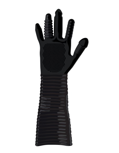 Gant Long Texturé Pleasure Fister Noir Gant Long Texturé Pleasure Fister Noir