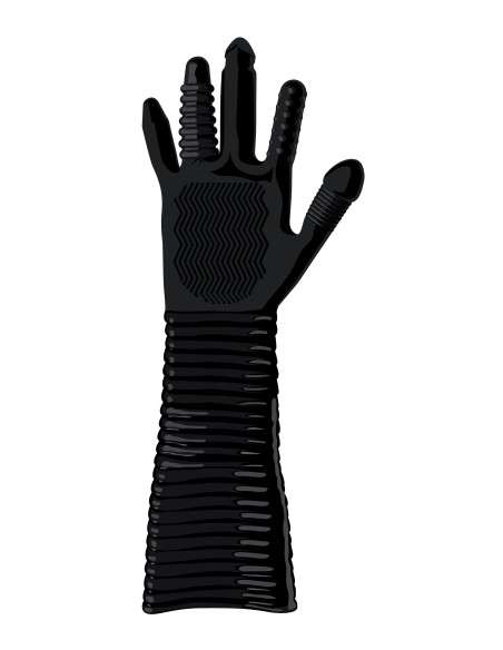 Gant Long Texturé Pleasure Fister Noir Gant Long Texturé Pleasure Fister Noir
