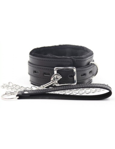 Collier Laisse Fur Noir