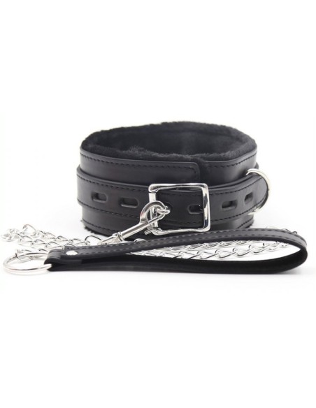 Collier Laisse Fur Noir