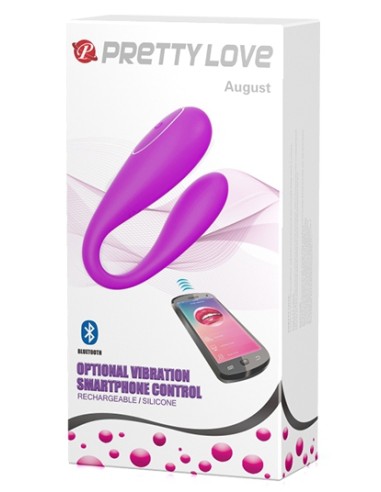 Stimuateur de clitoris connecté August Pretty Love 7 x 2.5 cm Violet - Double Stimulation - 2