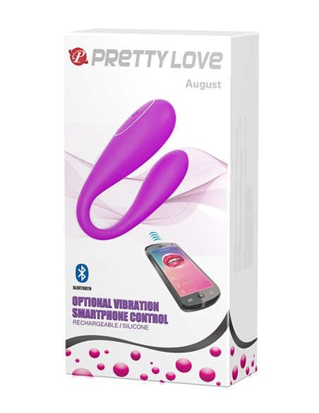 Stimuateur de clitoris connecté August Pretty Love 7 x 2.5 cm Violet - Double Stimulation - 2