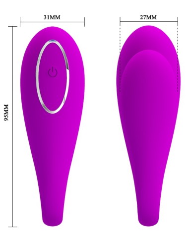 Stimuateur de clitoris connecté August Pretty Love 7 x 2.5 cm Violet - Double Stimulation - 6