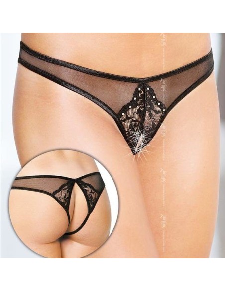 Tanga ouvert Vladlena - Noir