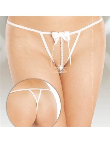 String avec perles AZZURA - Blanc