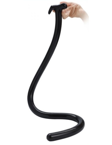 Gode long Mega Snake 100 x 3cm Noir