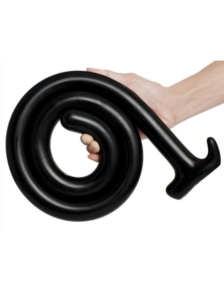 Gode long Mega Snake 100 x 3cm Noir