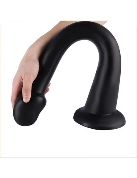 Gode long Whale Dildo XL 48 x 7cm - Pointe 5.5cm Noir
