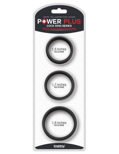 Pack de 3 cockrings silicone SiliRing Noirs