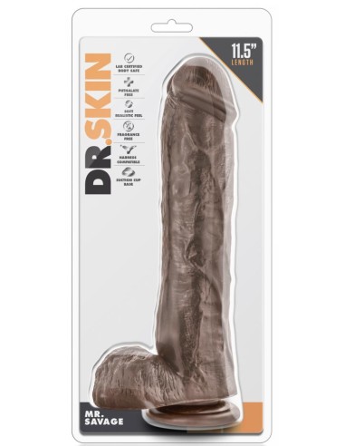 Gode réaliste Mr Savage Dr Skin 22 x5.5cm Marron
