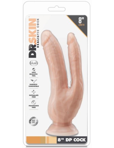 Double gode Dp Cock Dr Skin 18 x 6cm