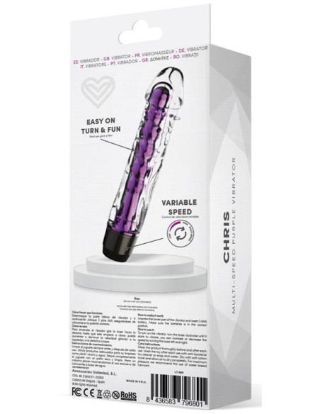 Gode vibrant Chris 14 x 3.3cm Violet