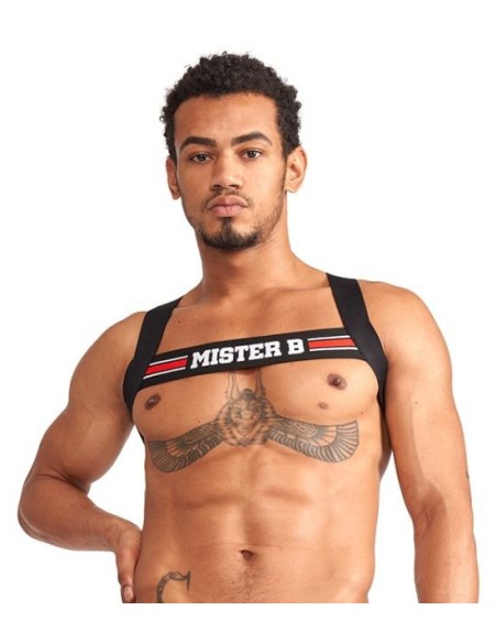 Harnais élastique X-Back Noir-Rouge Harnais élastique X-Back Noir-Rouge