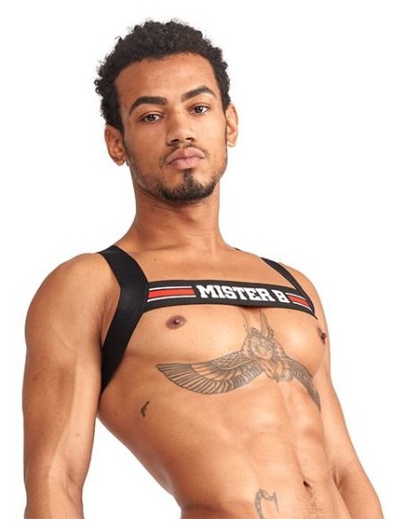 Harnais élastique X-Back Noir-Rouge Harnais élastique X-Back Noir-Rouge