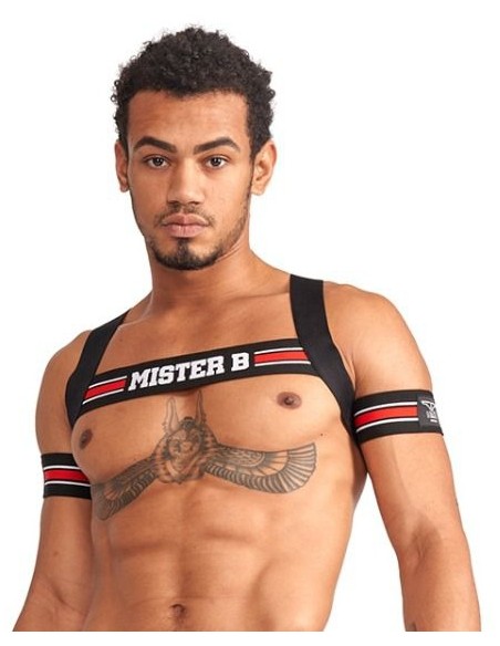 Harnais élastique X-Back Noir-Rouge Harnais élastique X-Back Noir-Rouge
