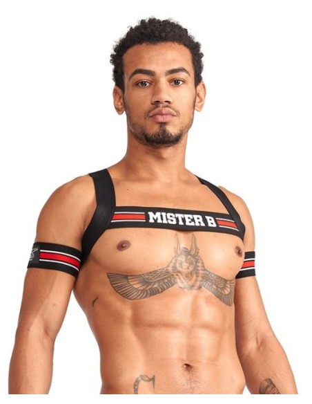 Harnais élastique X-Back Noir-Rouge Harnais élastique X-Back Noir-Rouge