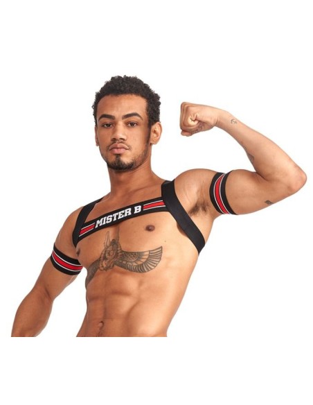 Harnais élastique X-Back Noir-Rouge Harnais élastique X-Back Noir-Rouge