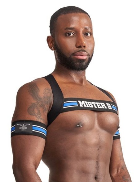 Harnais élastique X-Back Noir-Bleu