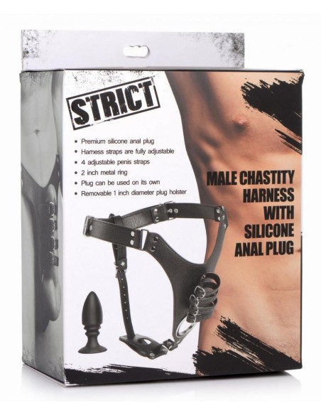 Ceinture de chasteté avec plug Strict Male 8.5 x 3.3cm