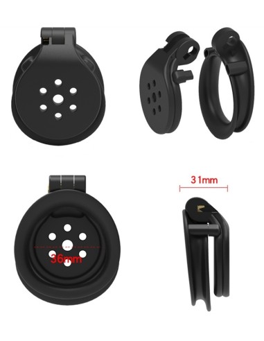 Cage de chasteté Flat Zone 2.5cm Noire