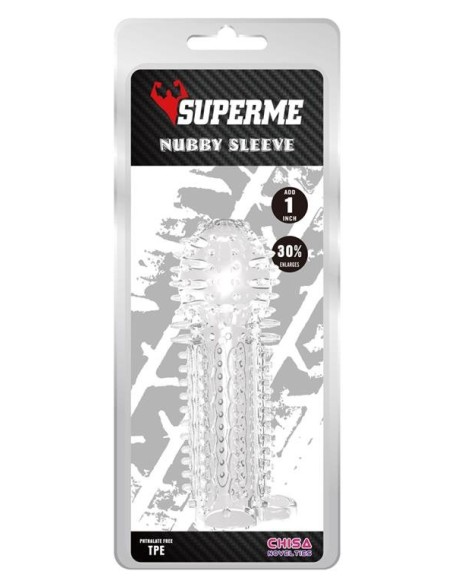 Gaine de pénis Nubby 14.5 x 4.8cm Transparente