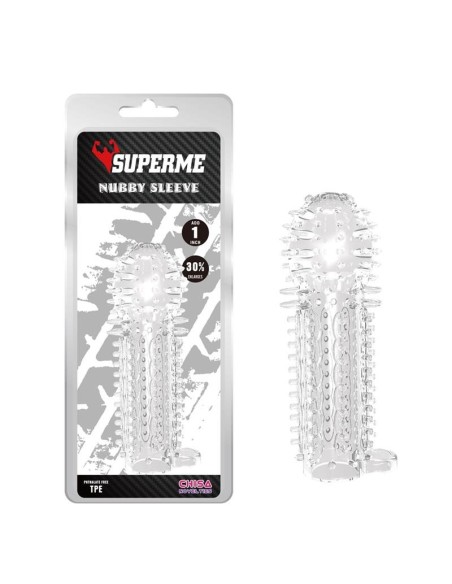 Gaine de pénis Nubby 14.5 x 4.8cm Transparente