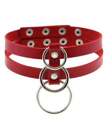 Ras de cou Tri Rings Rouge