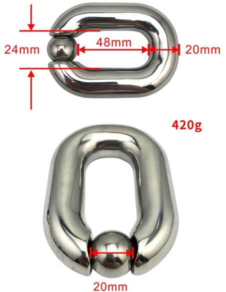 Ballstretcher en métal Oval Ball M 45 x 25mm - 425g Ballstretcher en métal Oval Ball M 45 x 25mm - 425g