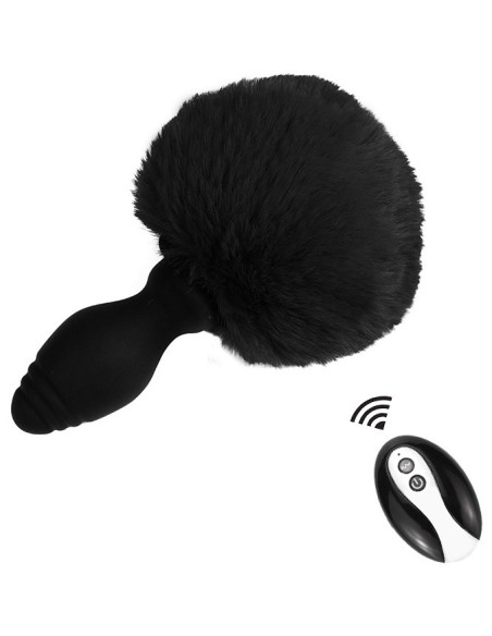 Plug vibrant avec Pompon Tailyvibe 6.5 x 3.1cm Noir