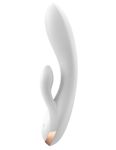 Vibro Rabbit connecté Double Flex Satisfyer 20cm Blanc