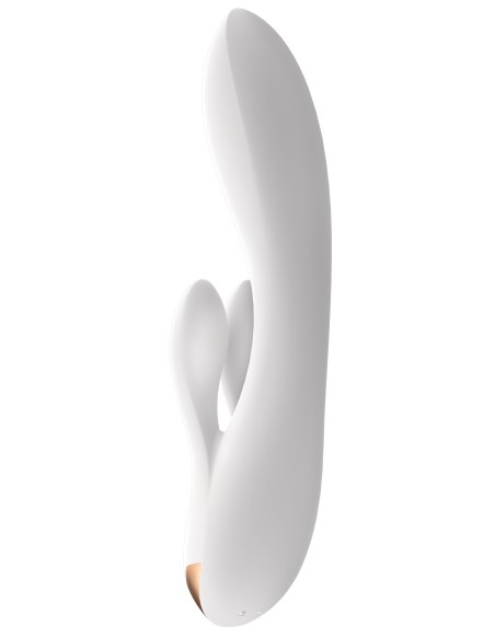 Vibro Rabbit connecté Double Flex Satisfyer 20cm Blanc