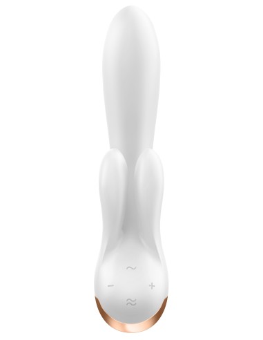 Vibro Rabbit connecté Double Flex Satisfyer 20cm Blanc