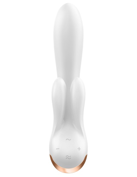 Vibro Rabbit connecté Double Flex Satisfyer 20cm Blanc
