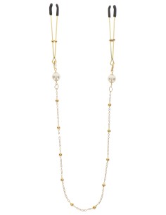 Pince-tétons avec chaîne Tweezers Pearls Taboom Dorées