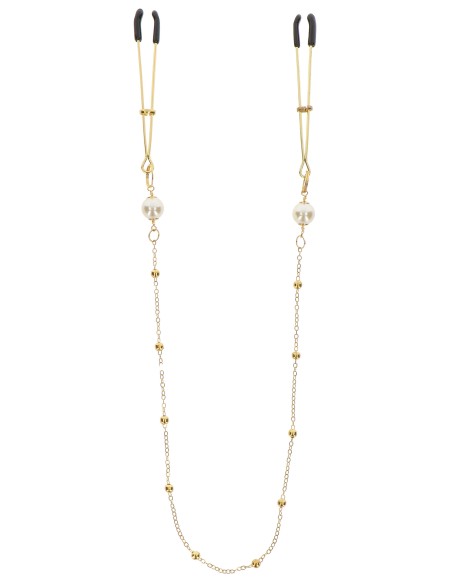 Pince-tétons avec chaîne Tweezers Pearls Taboom Dorées Pince-tétons avec chaîne Tweezers Pearls Taboom Dorées