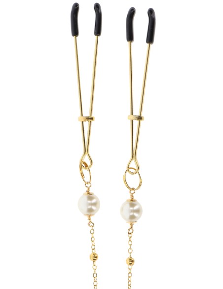 Pince-tétons avec chaîne Tweezers Pearls Taboom Dorées Pince-tétons avec chaîne Tweezers Pearls Taboom Dorées