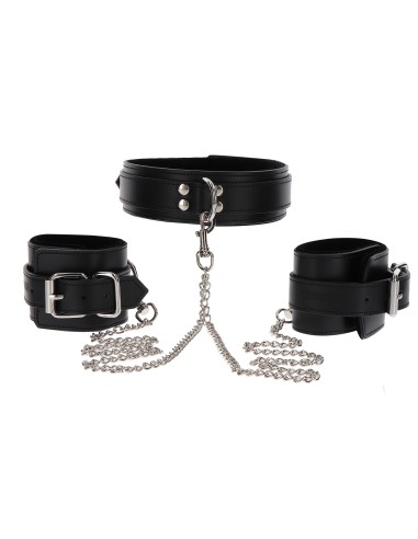 Collier et Menottes de poignets Heavy Taboom Noir