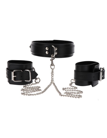 Collier et Menottes de poignets Heavy Taboom Noir