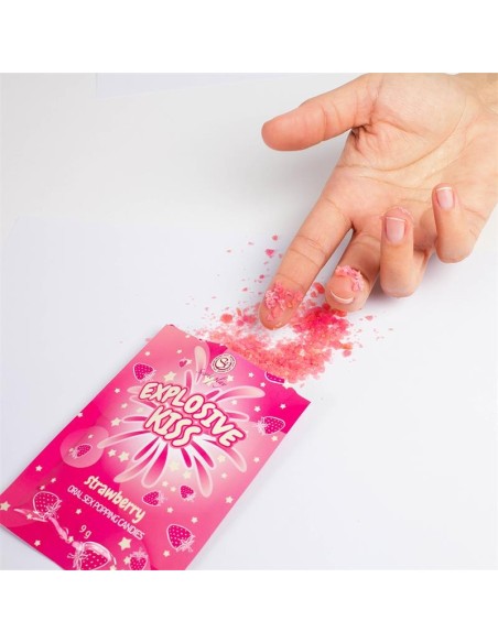 Pack de 48 bonbons Poudre pétillante Explosive Kiss Menthe et Fraise