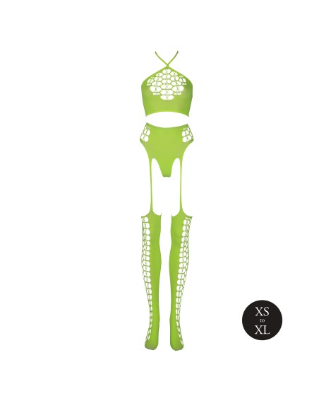 Ensemble Bustier et Porte-Jarretelles 2 Pièces Vert Fluo