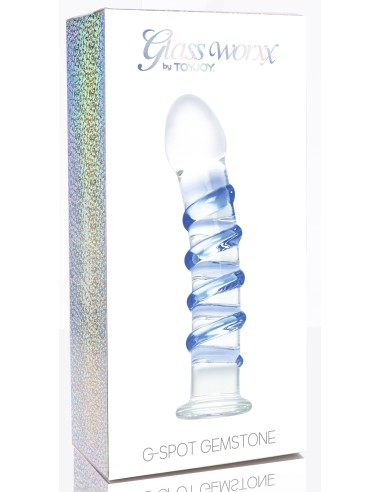 Gode en verre G-Spot Gemstone 17 x 3.7cm