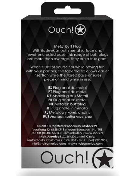 Bijou anal Round Gem M 7 x 3.3 cm Argenté-Rouge