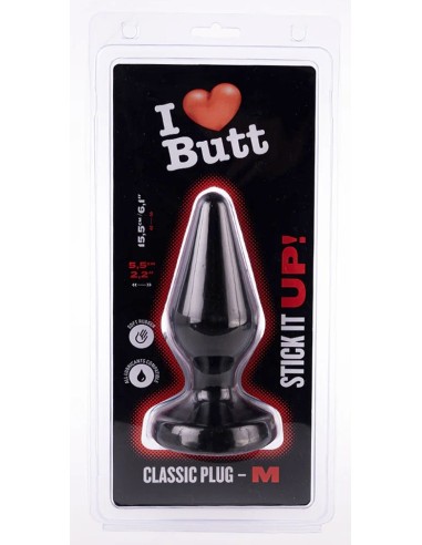 Plug Classic M I Love Butt 13 x 5.3 cm Noir