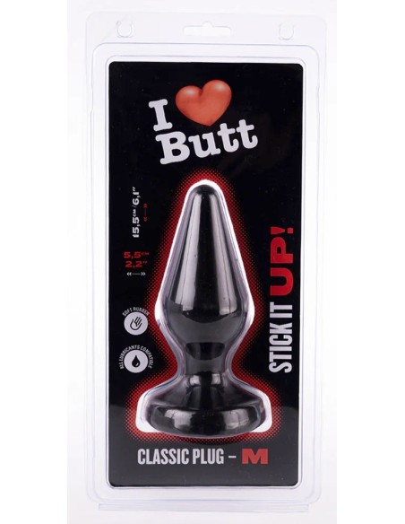Plug Classic M I Love Butt 13 x 5.3 cm Noir Plug Classic M I Love Butt 13 x 5.3 cm Noir