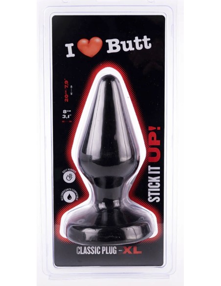 Plug Classic XL I Love Butt 17 x 7.5 cm Noir