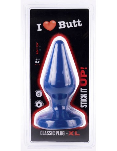 Plug Classic XL I Love Butt 17 x 7.5 cm Bleu