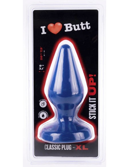 Plug Classic XL I Love Butt 17 x 7.5 cm Bleu