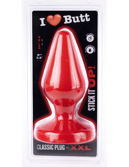 Plug Classic XXL I Love Butt 20 x 9 cm Rouge
