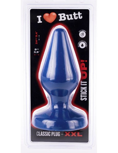 Plug Classic XXL I Love Butt 20 x 9 cm Bleu